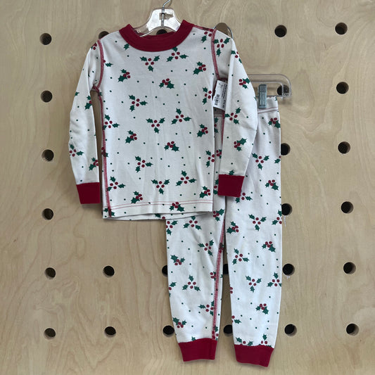 Cream & Red Holly Pajamas