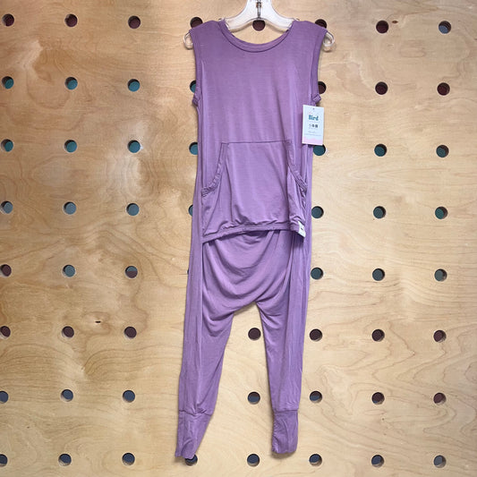 Lavender Kangaroo Pocket Bamboo Romper