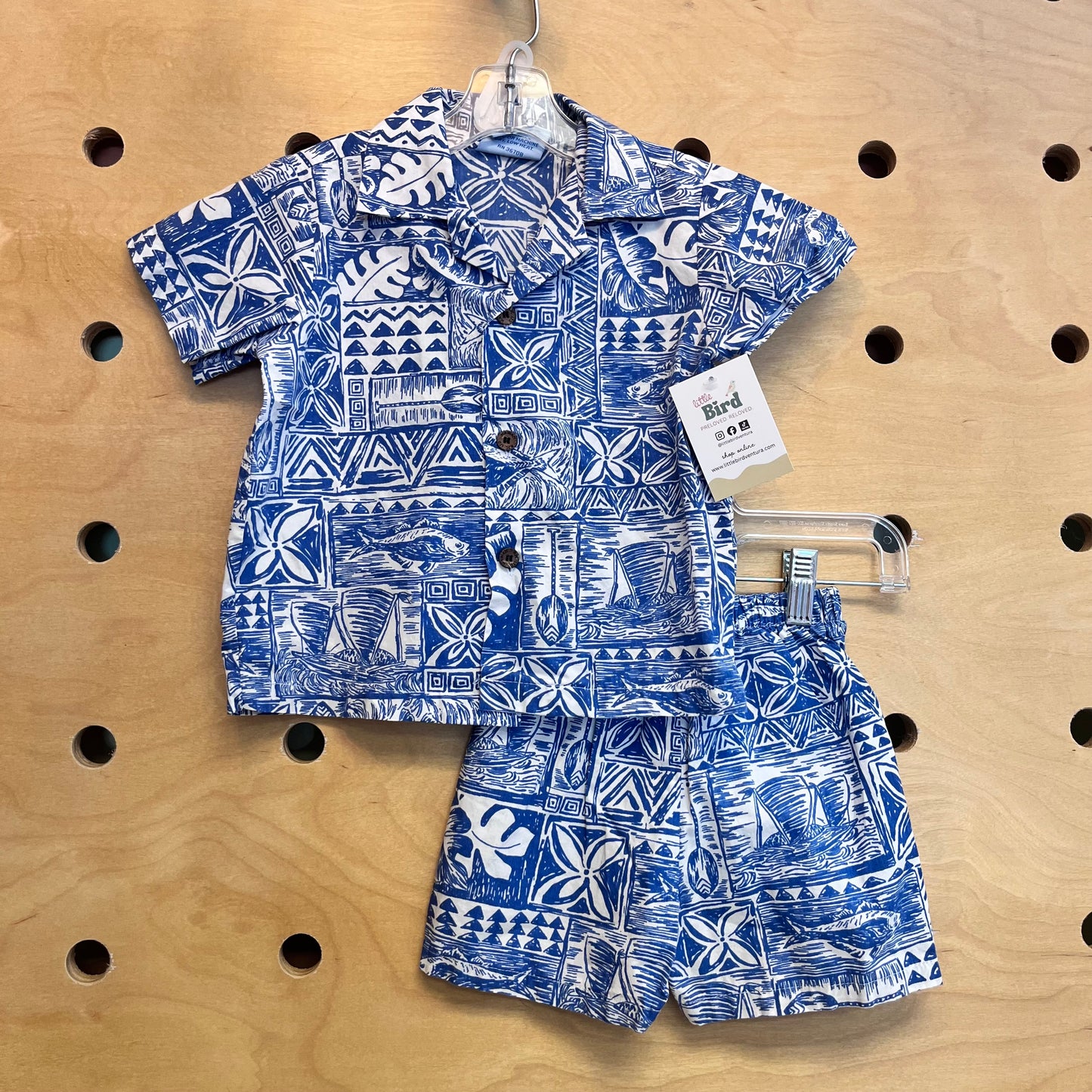 Blue/White Aloha Outfit