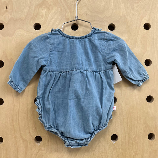 Denim Ruffle Romper