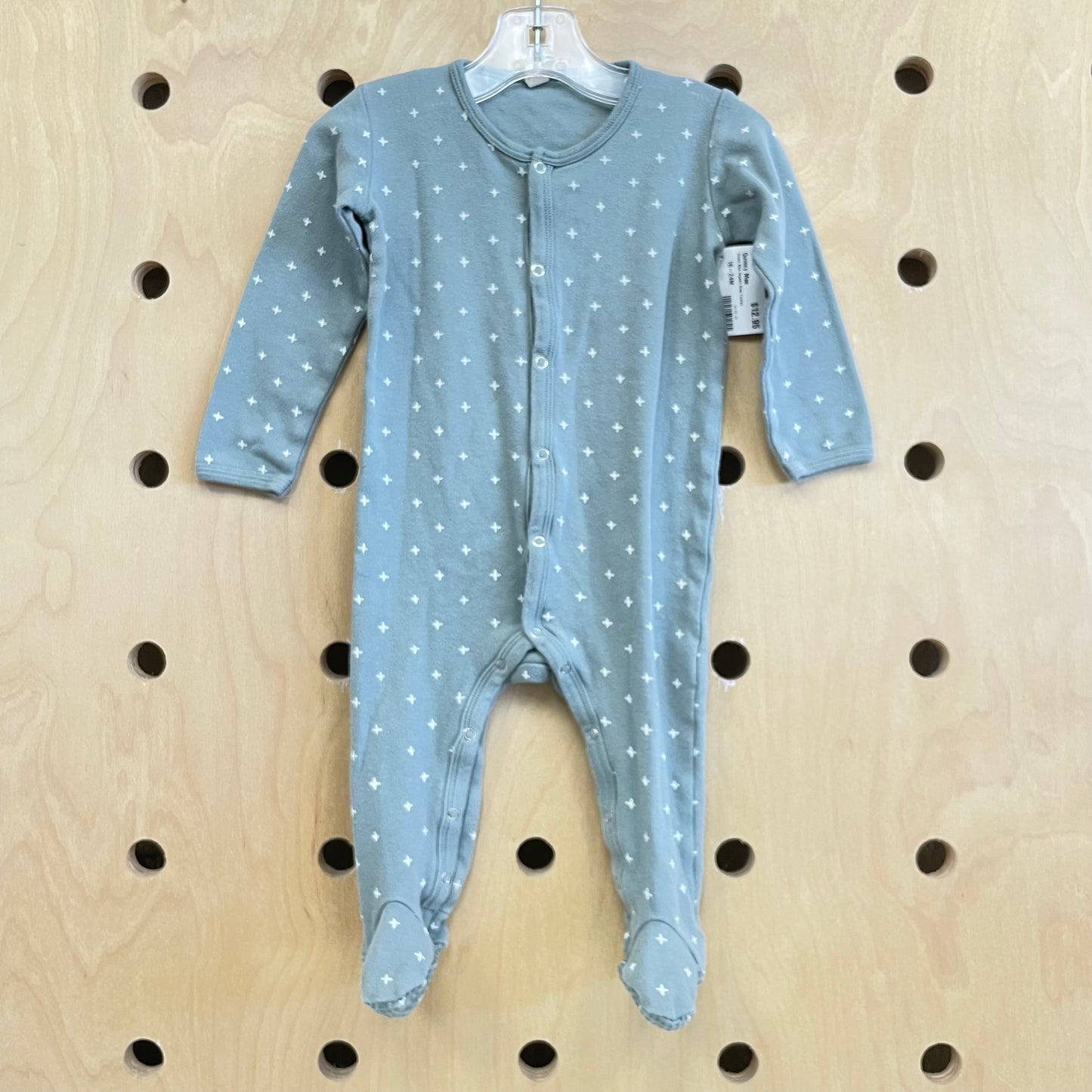 Dusty Blue Organic Snap Footies