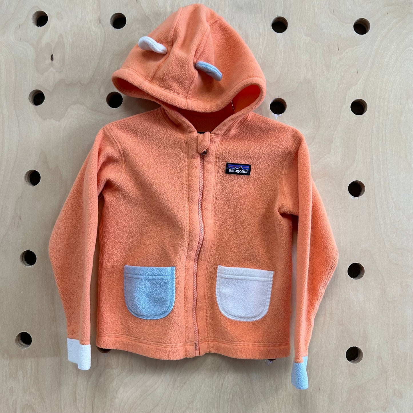 Orange Fleece Ears Zip Up
