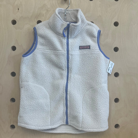 Cream & Blue Sherpa Vest