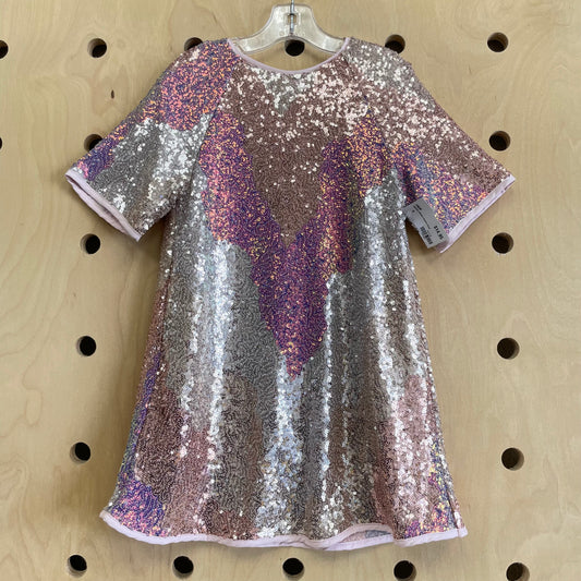 Metallic Rainbow Sequins Dress