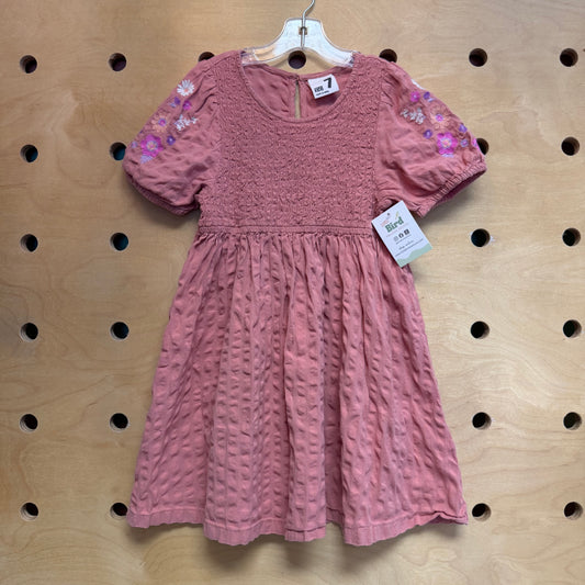 Blush Embroider Sleeve Dress