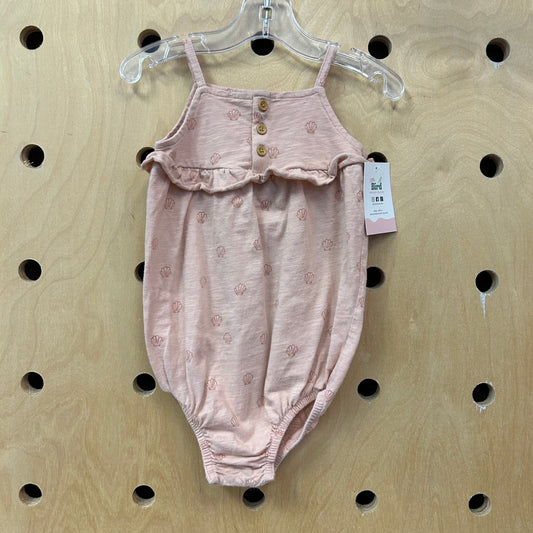 Organic Pink Seashells Bubble Romper