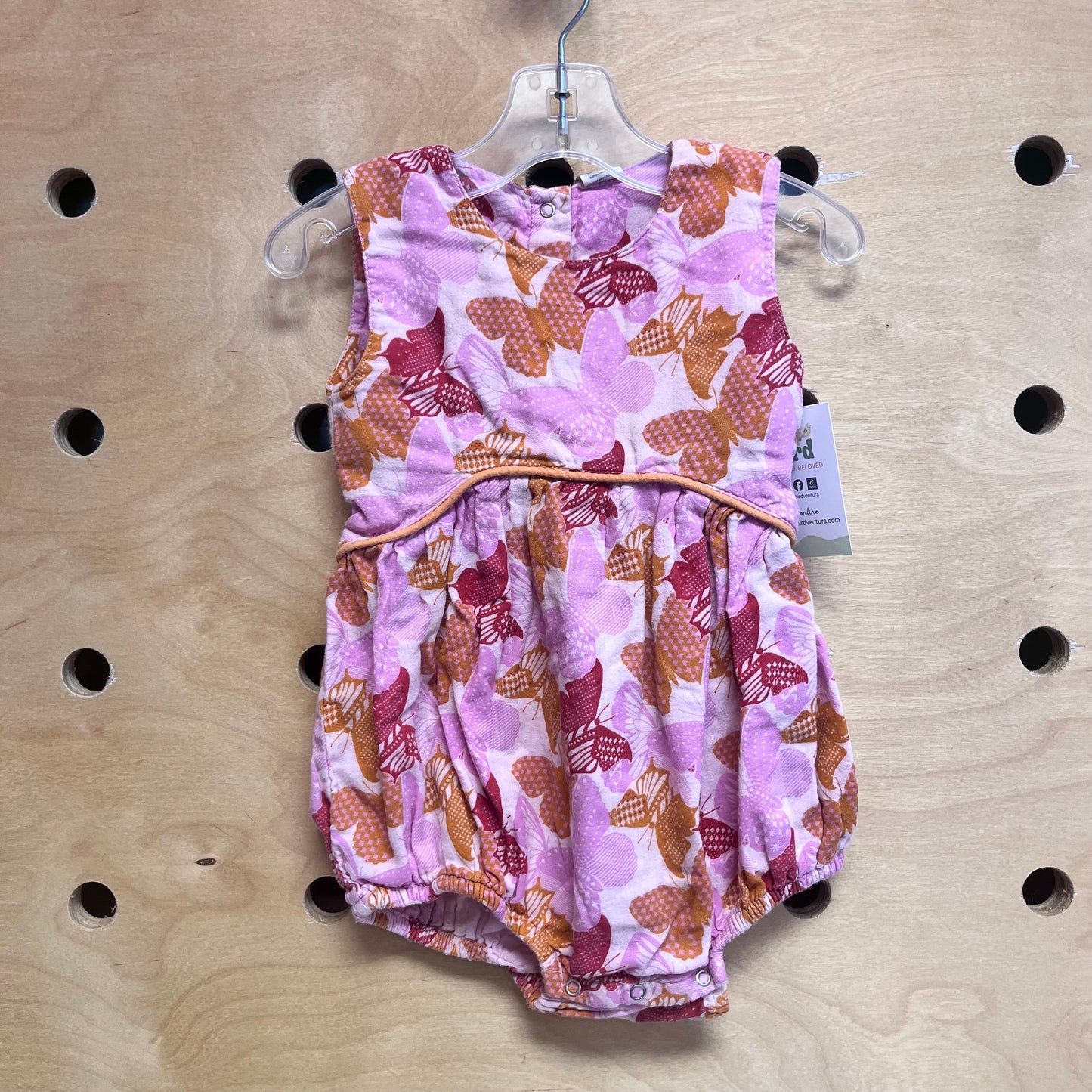 Organic Pink/Orange Butterflies Romper