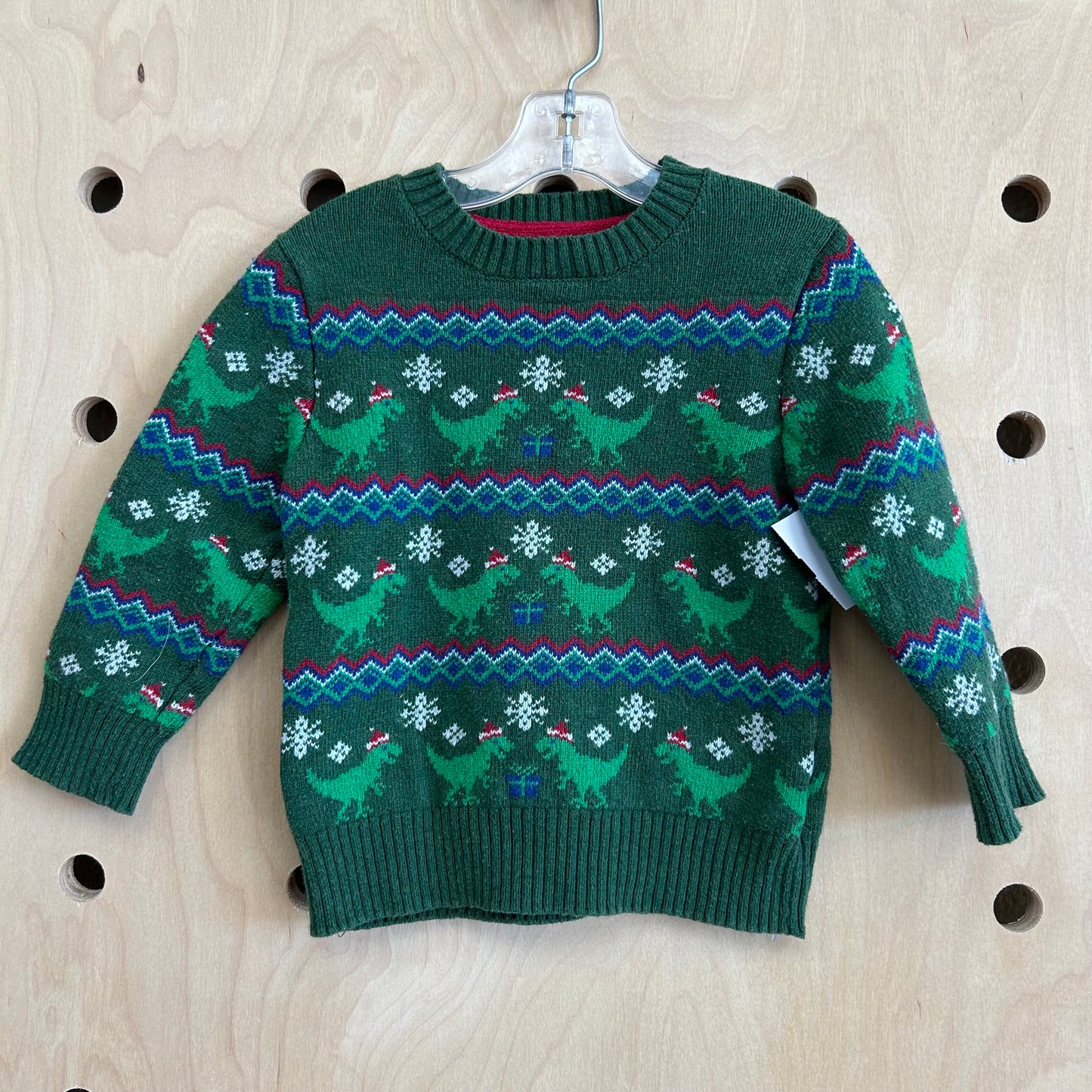 Green Dino Knit Holiday Sweater