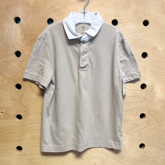 Tan/White Collar Polo