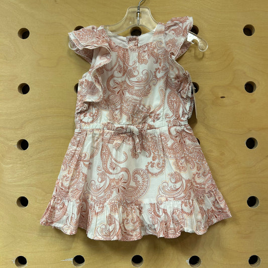 Orange & White Paisley Dress