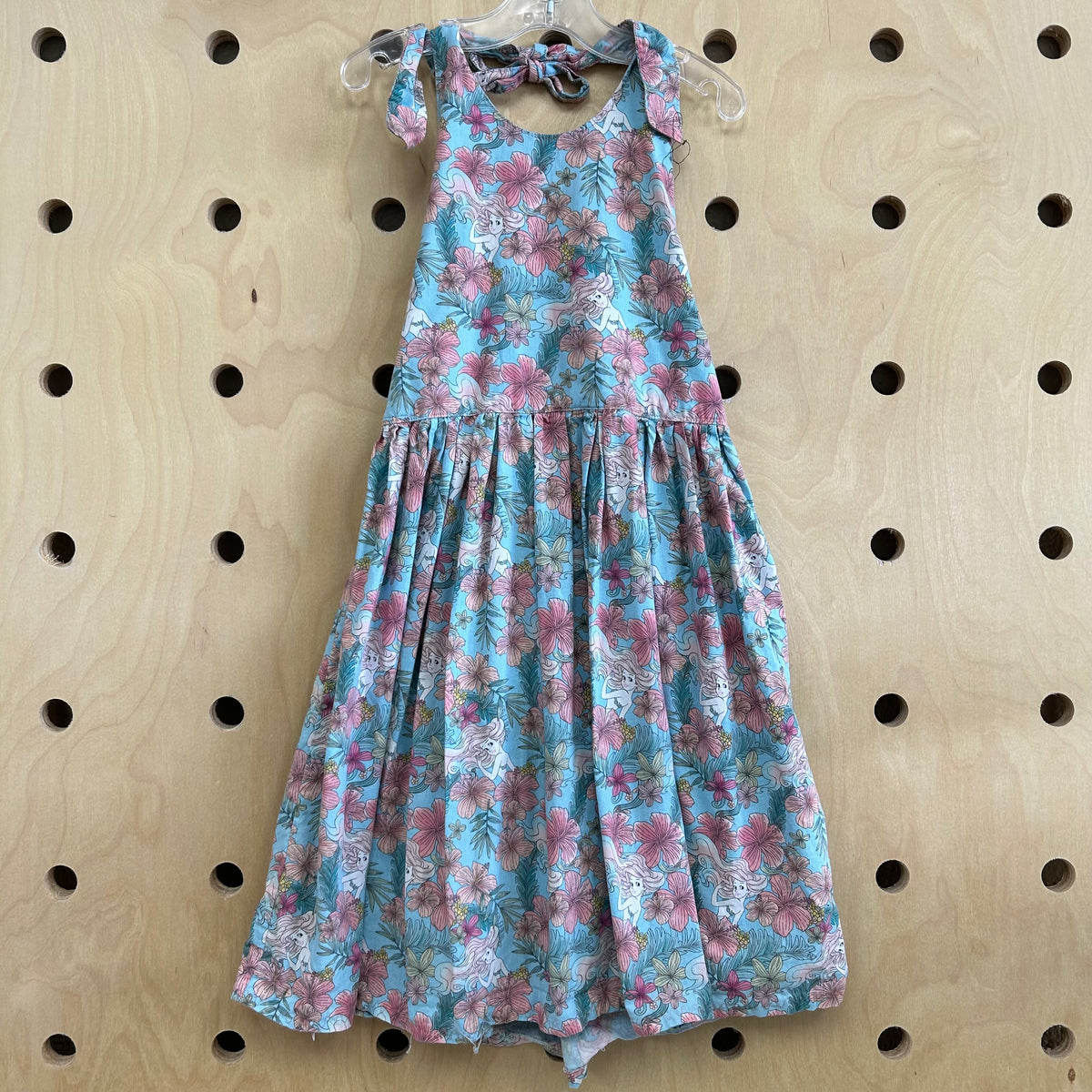 Blue Ariel Tropical Halter Dress
