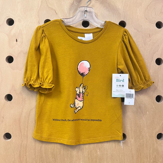 Mustard Ruffle Sleeve Pooh Top NEW!