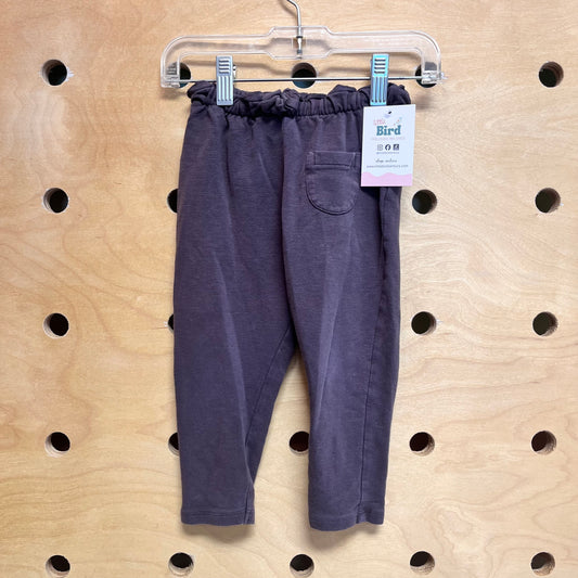 Grey Ruffle Waist Pocket Pants