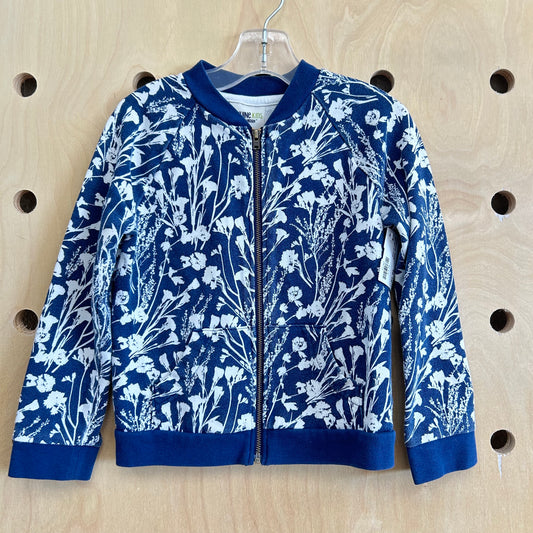 Blue Floral Zip Jacket