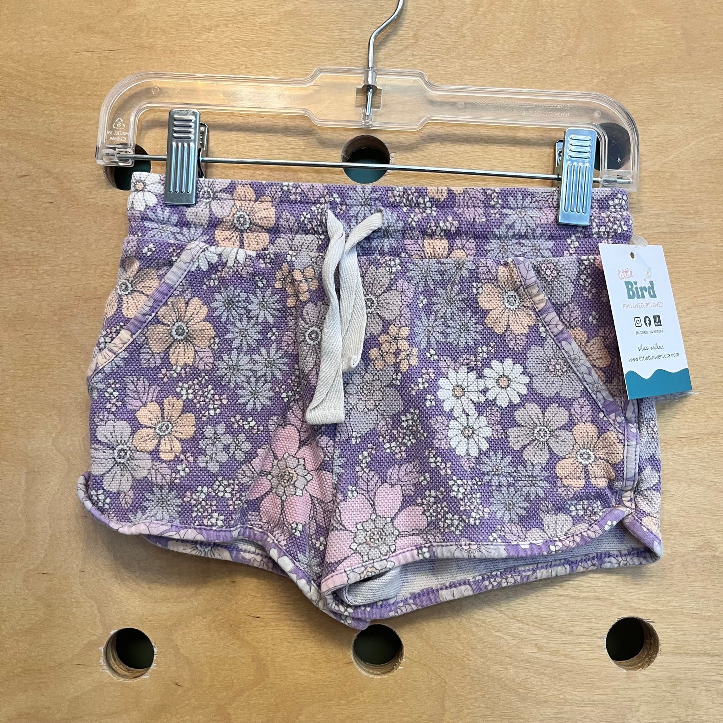 Purple Floral Soft Shorts