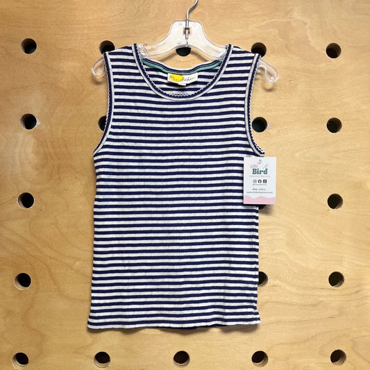 Blue/White Striped Pointelle Tank