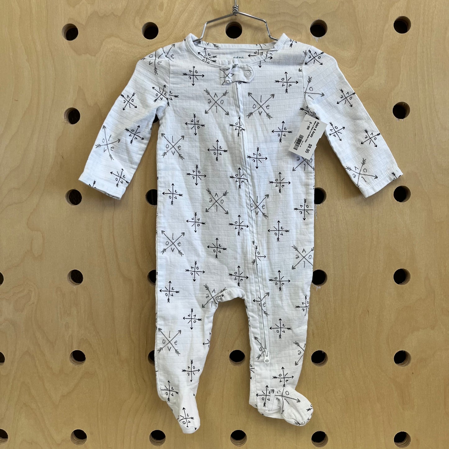 White & Black Love Muslin Zippy