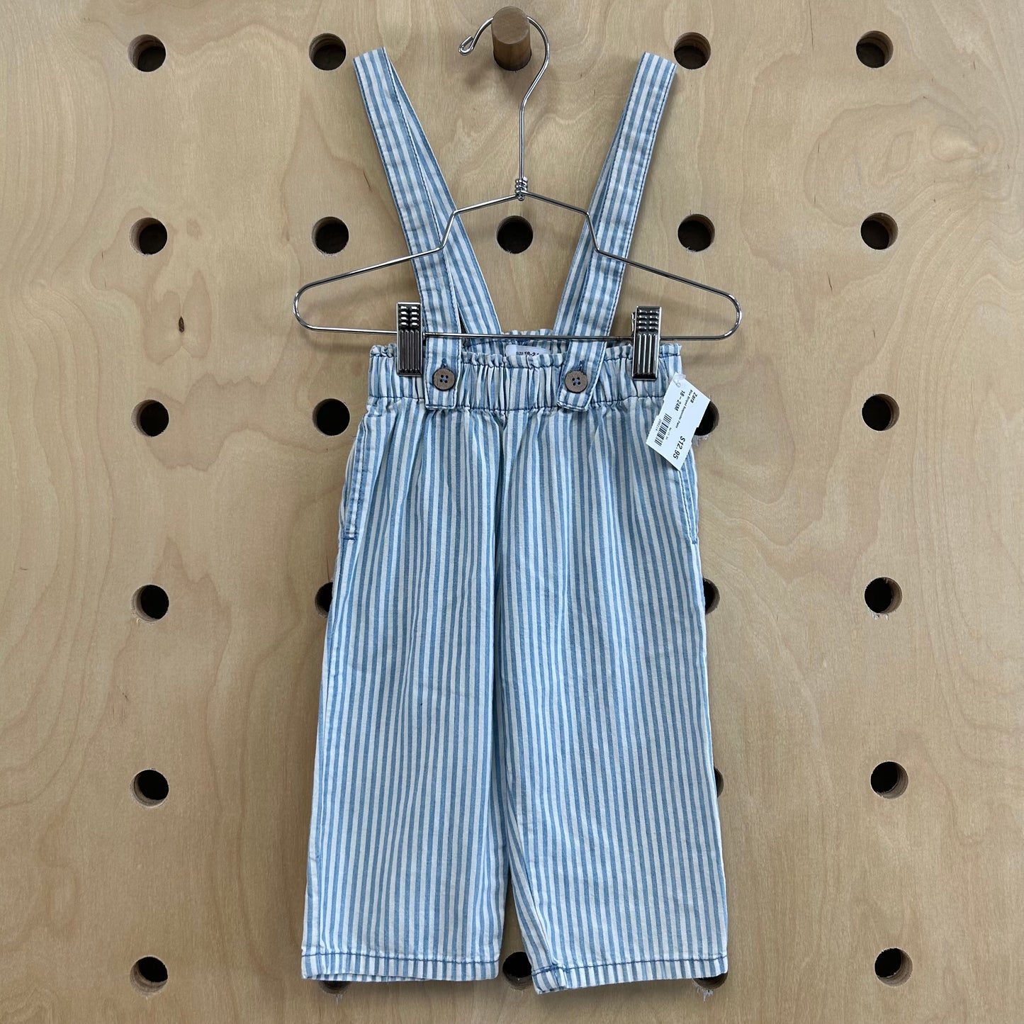 Blue Striped Suspender Pants