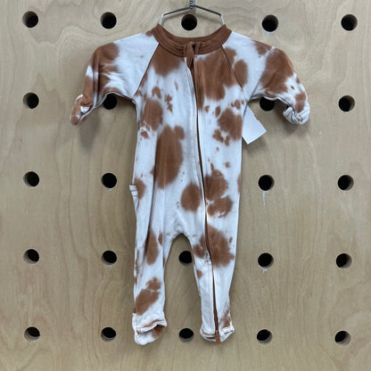 Brown & White Tie Dye Zippy