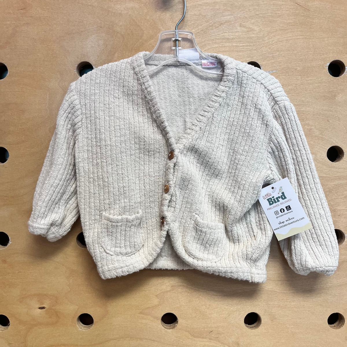 Cream Wide Ribbed Cardigan