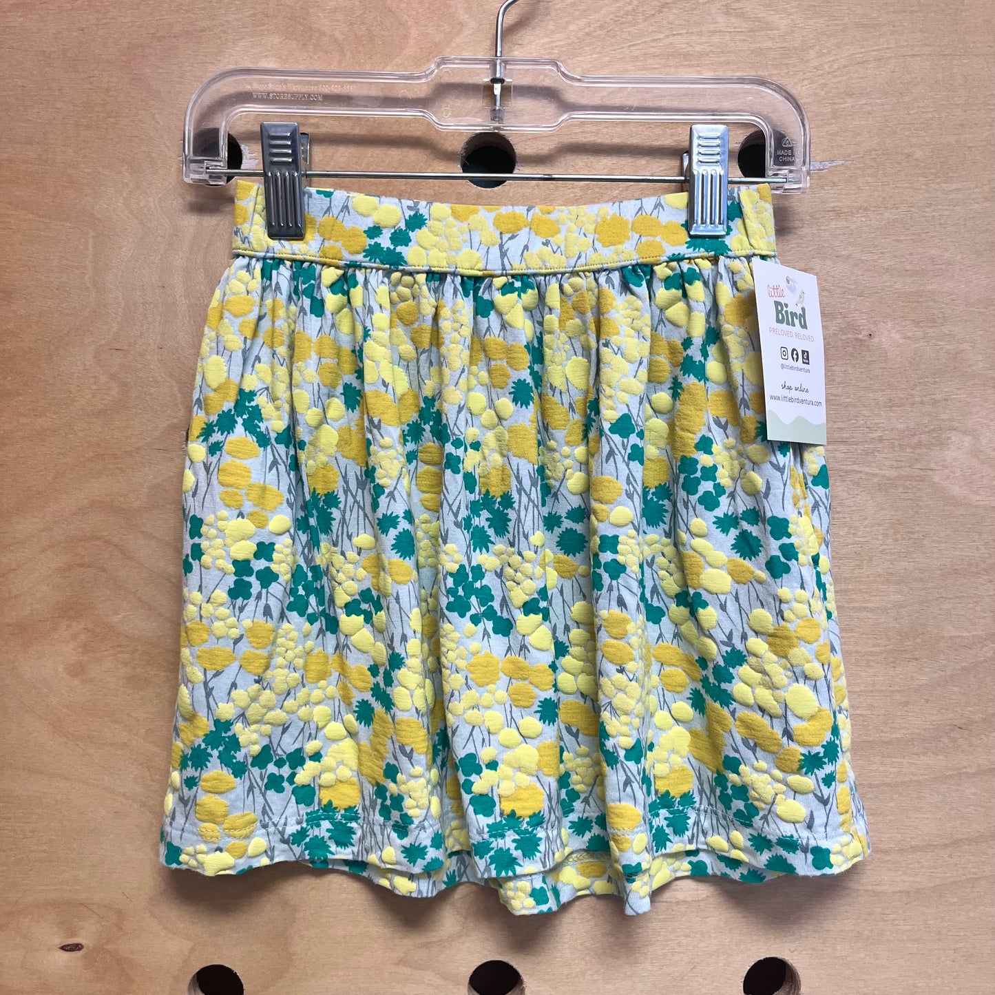 Blue & Yellow Bamboo Floral Skirt