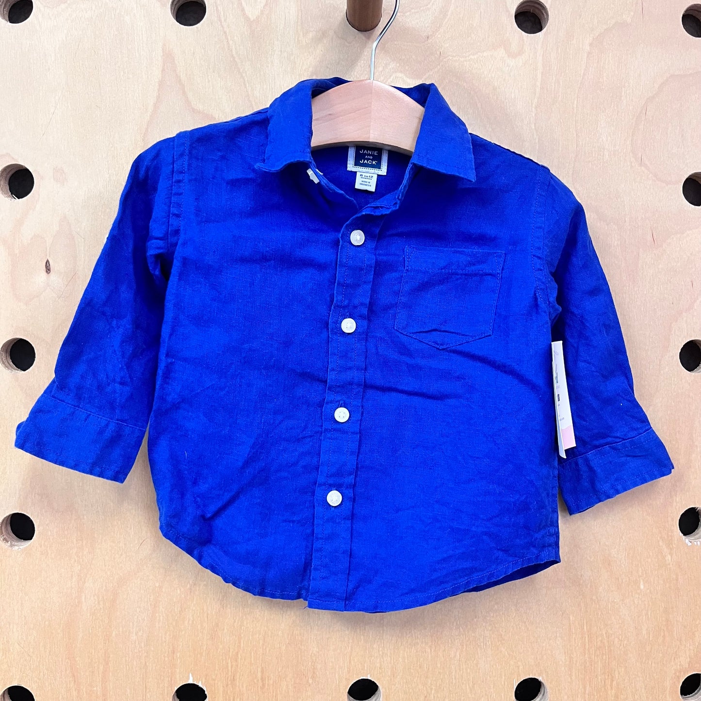 Blue Linen Button Up