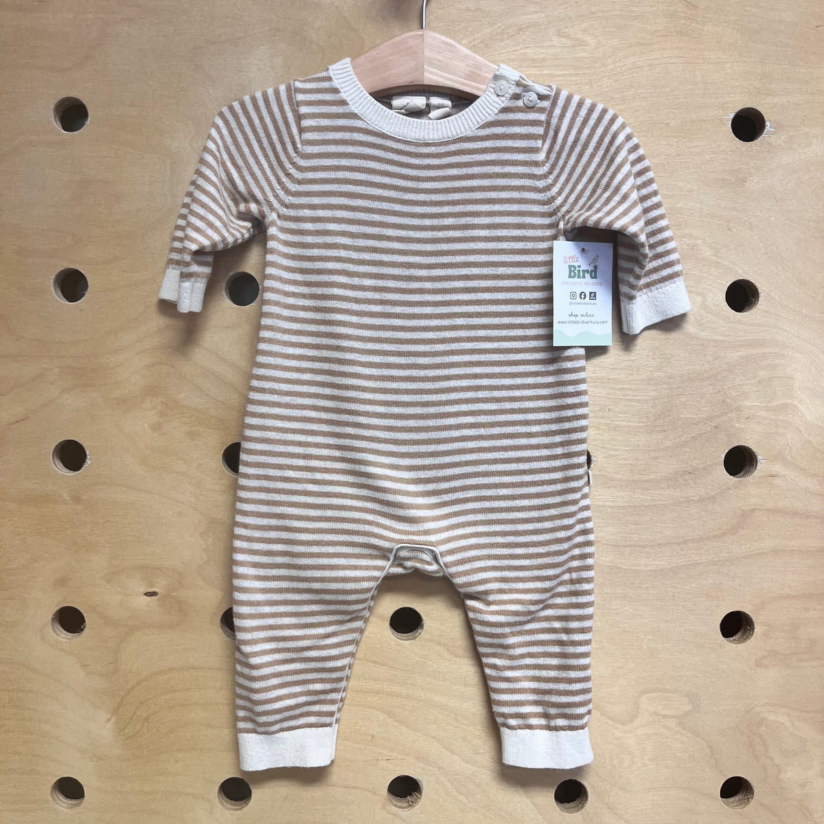 Brown/Cream Knit Romper