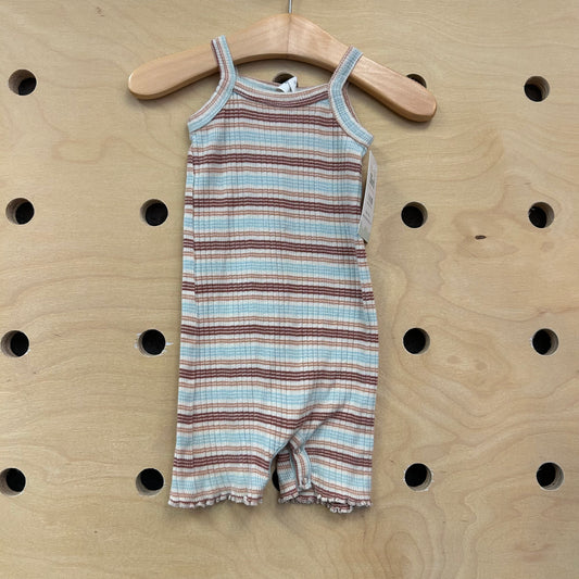 Organic Striped Ribbed Romper