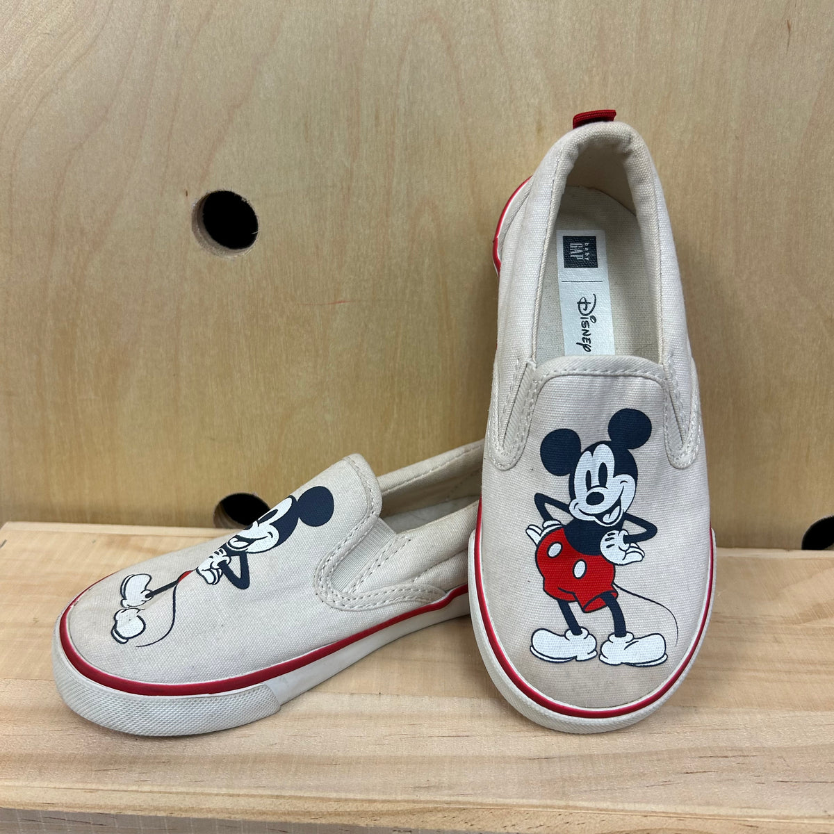 Cream Mickey Slip Ons