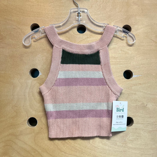 Pink/Green Striped Knit Tank
