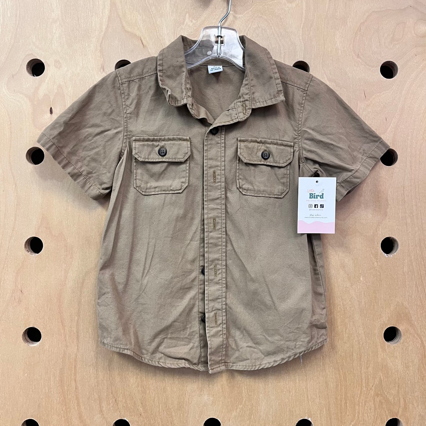 Tan Button Up Pocket Shirt