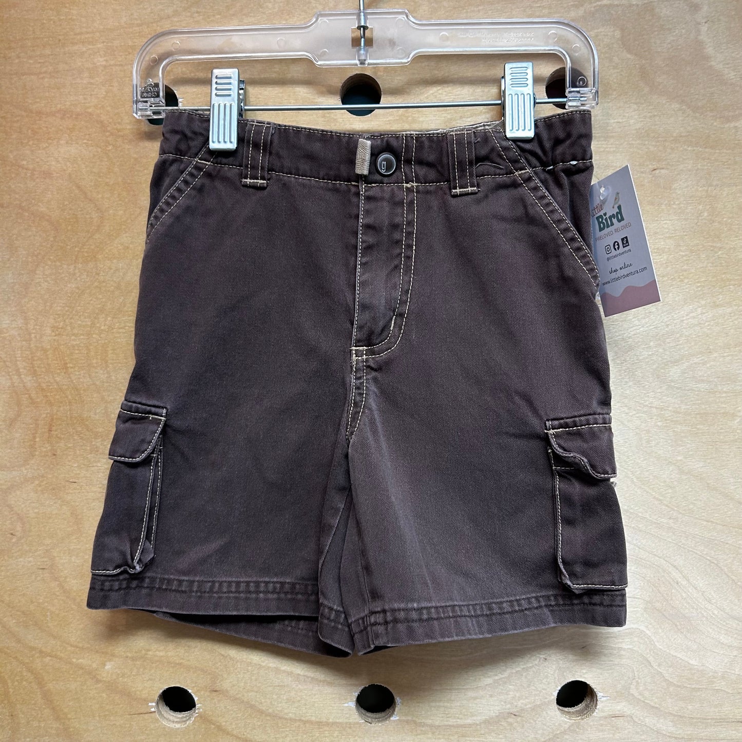 Brown Cargo Denim Shorts