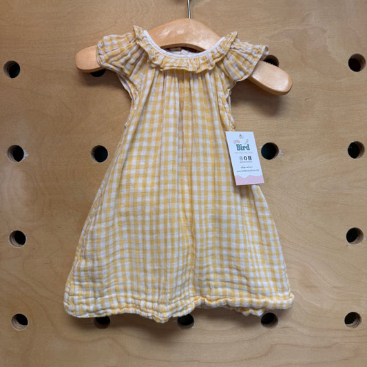 Yellow Gingham Cotton Dress/Bloomers