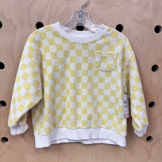 Yellow Checkered Terry Pullover