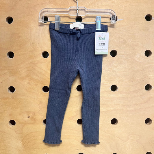 Blue Lettuce Hem Leggings