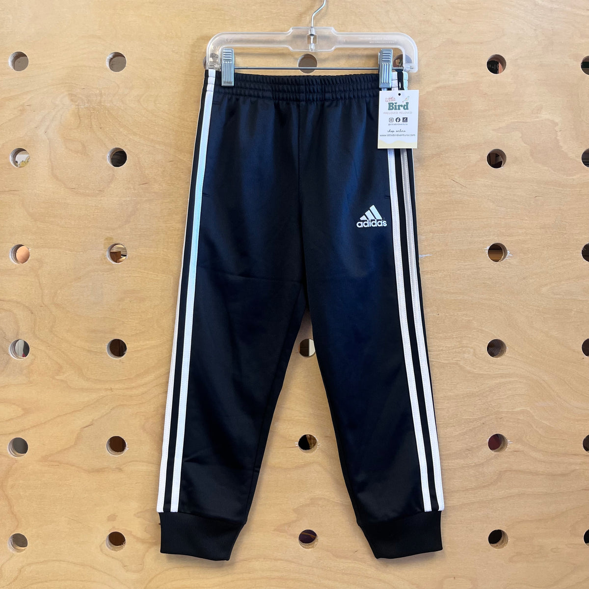Black/White Embroidered Logo Track Pants