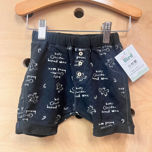 Black 'Happy Gingerbread' Shorts