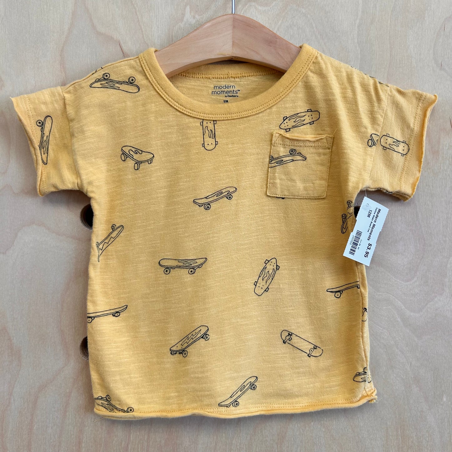 Yellow Skate Board Tee