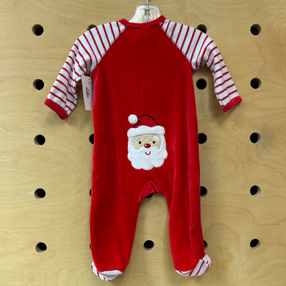 Red 'My First Christmas' Velour Footies