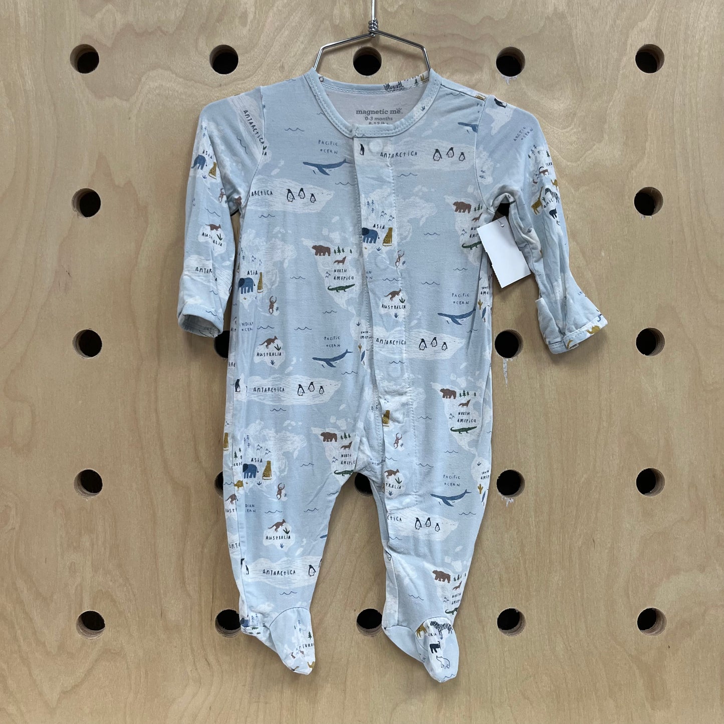Light Blue Continents Footies