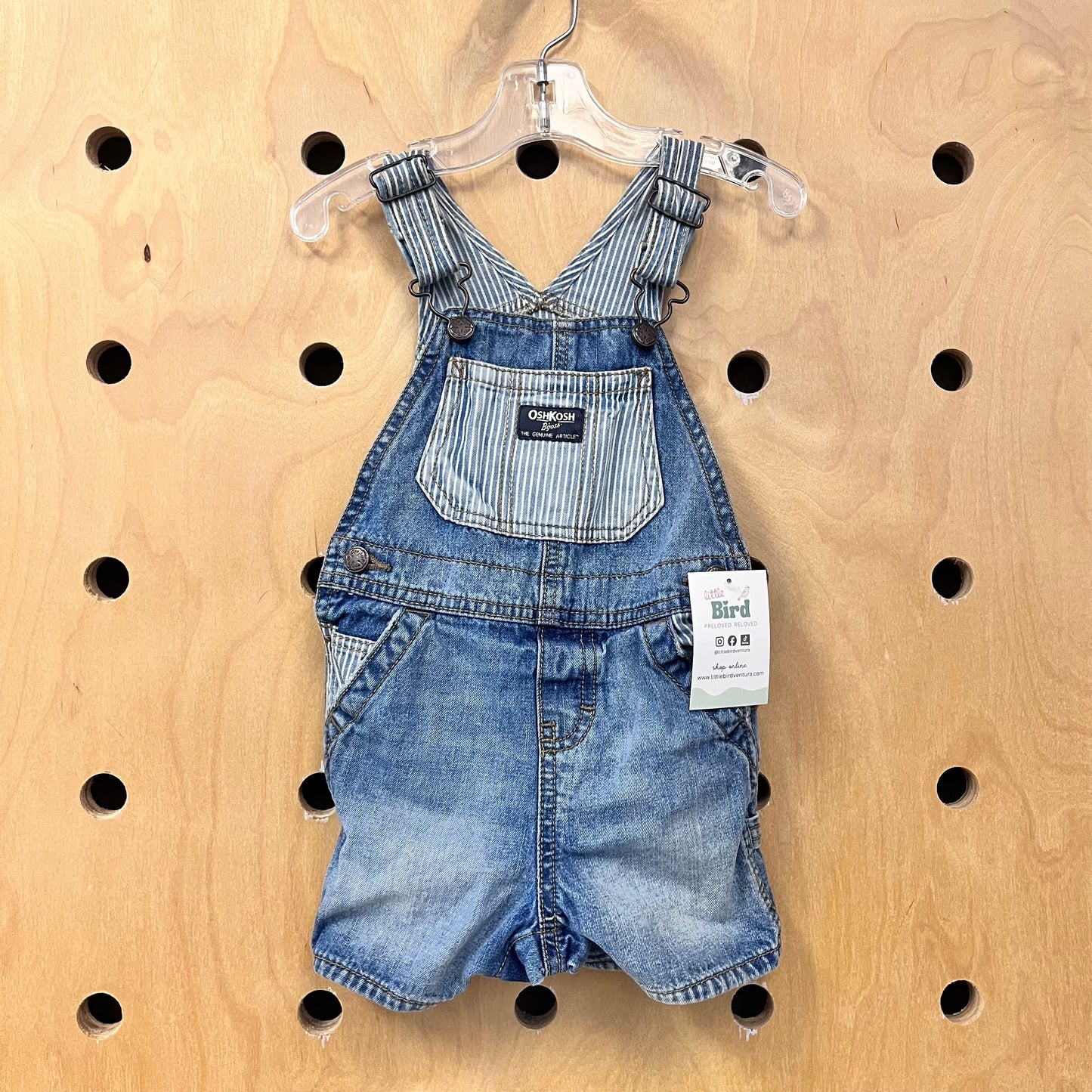 Striped Denim Shortalls