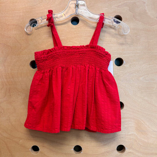 Red Smocked Tank
