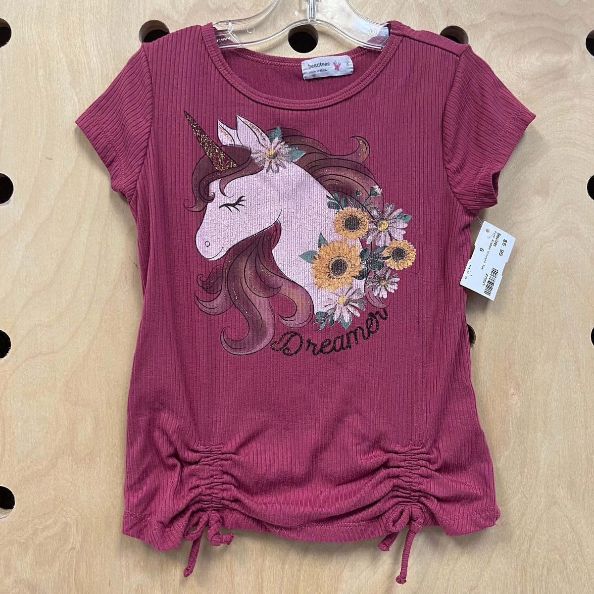 Pink Ribbed Unicorn Tee