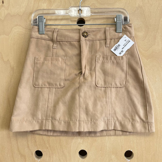 Tan Suede-Like Skirt