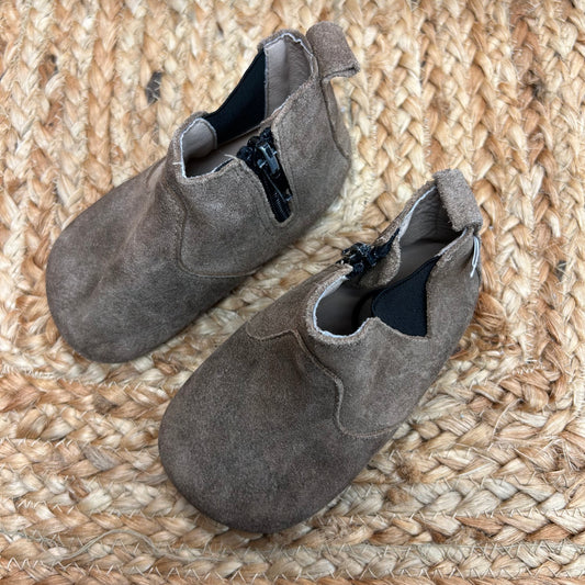 Brown Zip-Up Boots