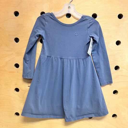 Teal Embroider Smile Dress
