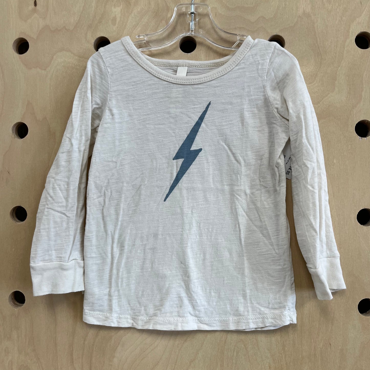 Cream & Blue Lightning Bolt LS Tee