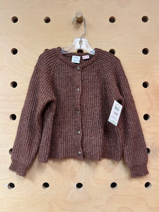 Brown/Pink Knit Button Sweater