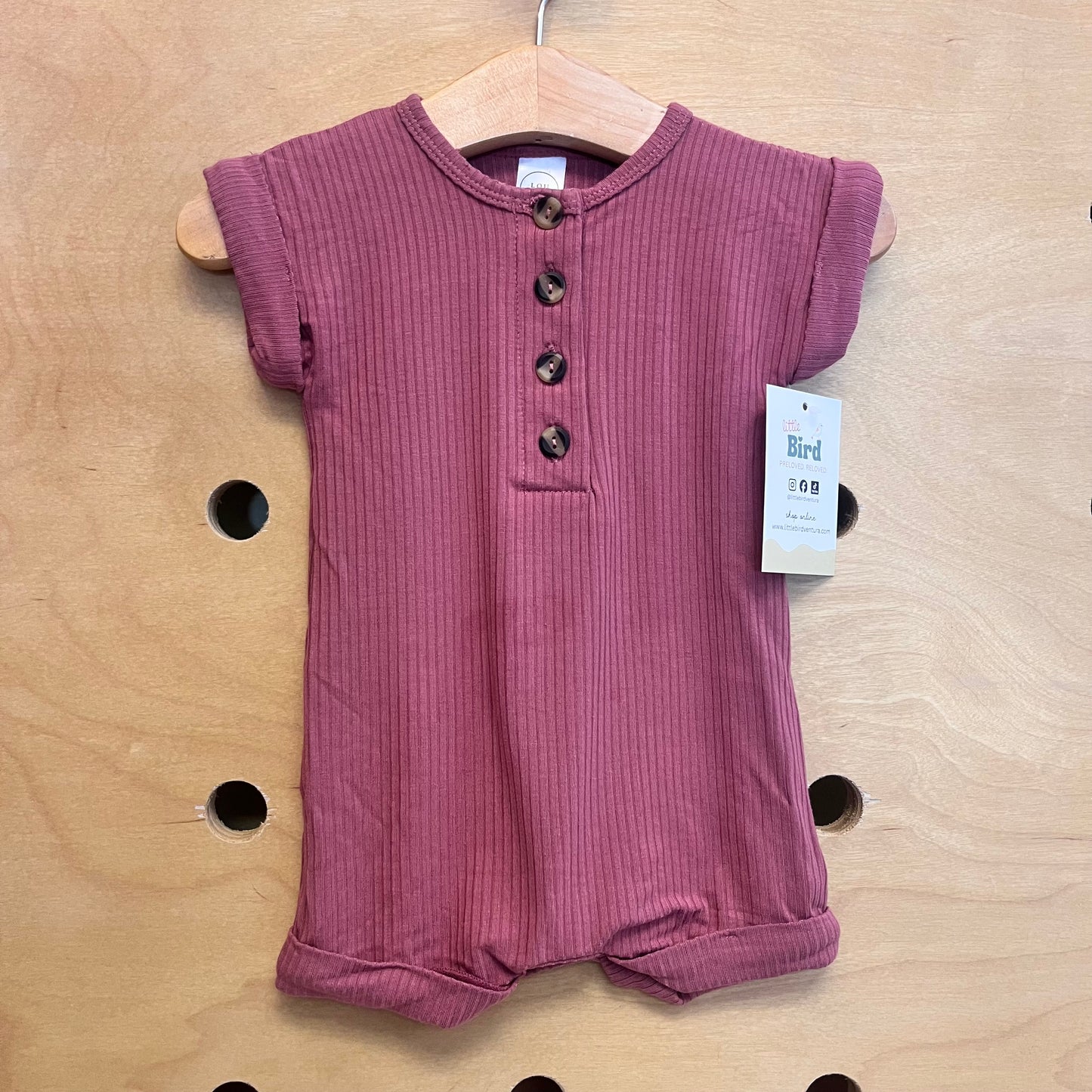Mauve Ribbed Romper