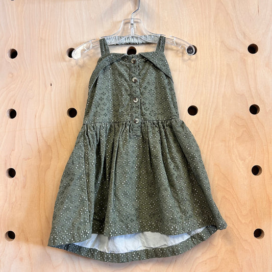 Organic Green Eyelet Halter Dress